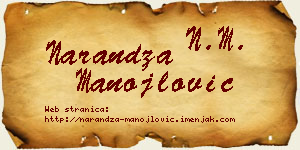 Narandža Manojlović vizit kartica